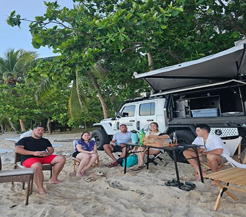 By the beach with friends